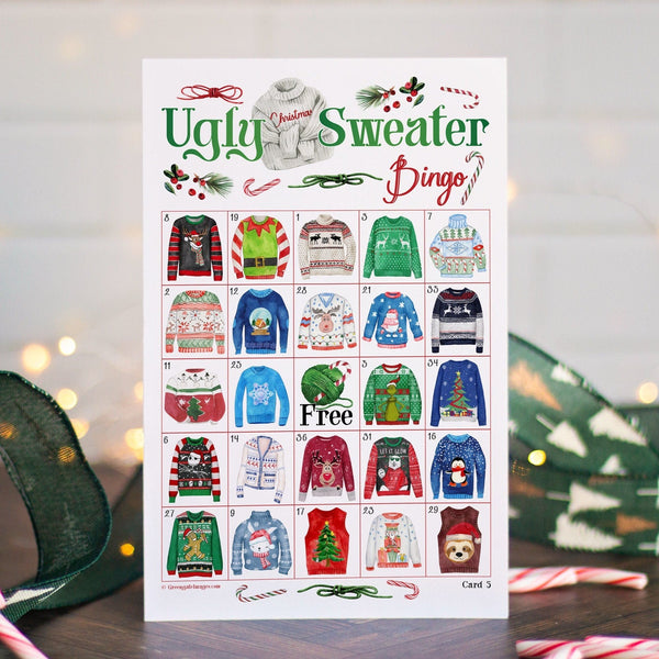 Ugly Christmas Sweater Bingo - Printable Digital Download by Greengate Images