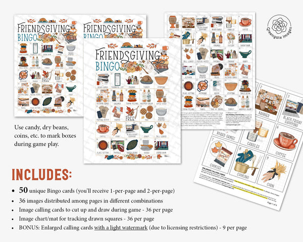 Friendsgiving Bingo - Printable Digital Download by Greengate Images