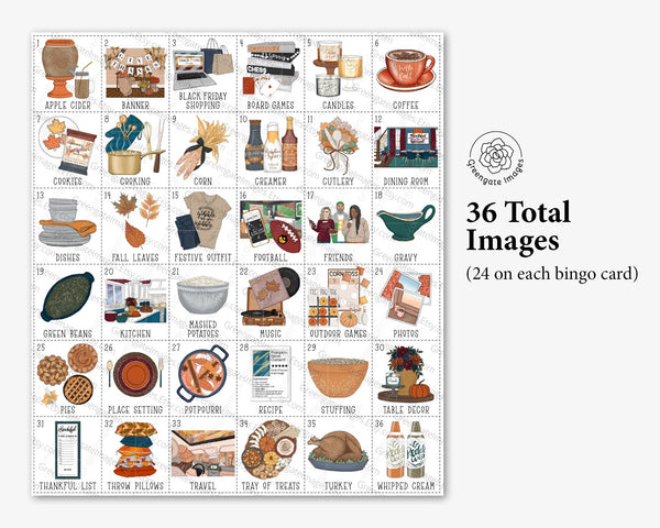 Friendsgiving Bingo - Printable Digital Download by Greengate Images