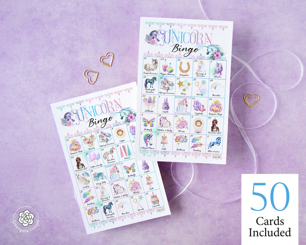 Unicorn Bingo - Older kids, adults - Printable Digital Download by Greengate Images