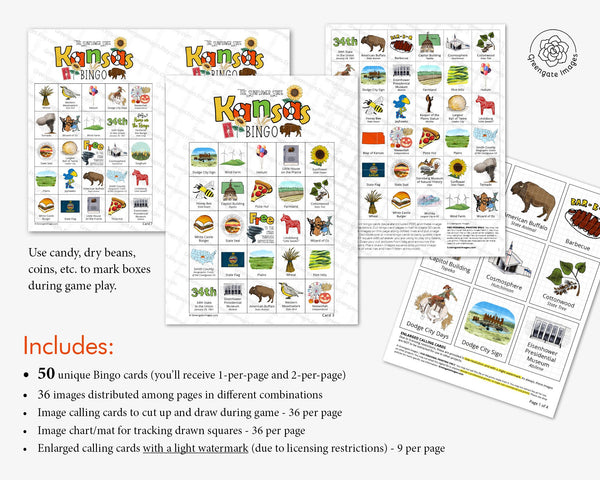 Kansas Bingo - Printable Digital Download by Greengate Images