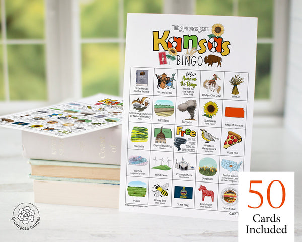 Kansas Bingo - Printable Digital Download by Greengate Images