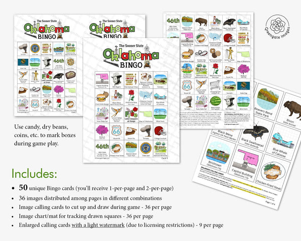 Oklahoma Bingo - Printable Digital Download by Greengate Images