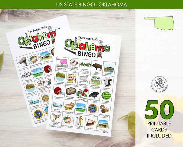 Oklahoma Bingo - Printable Digital Download by Greengate Images