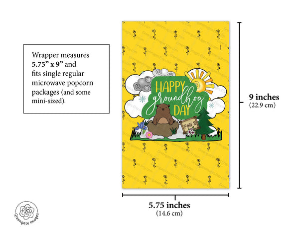 Groundhog Day Popcorn Wrapper - Printable Digital Download by Greengate Images