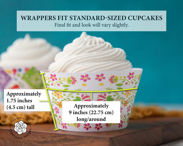 Fiesta Papel Cupcake Wrapper Duo - Printable Digital Download by Greengate Images