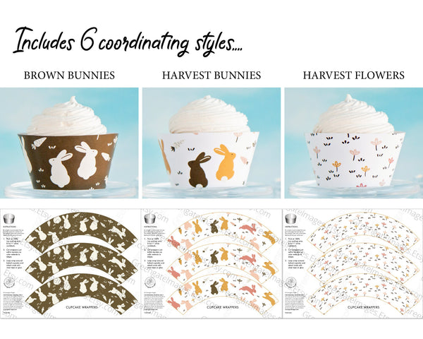 Easter Harvest Cupcake Wrapper Set - Printable Digital Download by Greengate Images