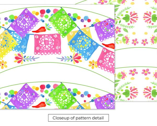 Fiesta Papel Cupcake Wrapper Duo - Printable Digital Download by Greengate Images