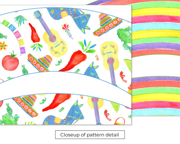 Fiesta Stripe Cupcake Wrapper Duo - Printable Digital Download by Greengate Images