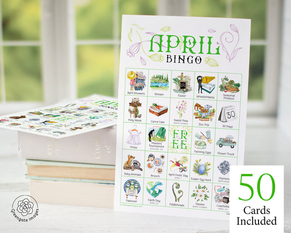 April Bingo - Printable Digital Download by Greengate Images