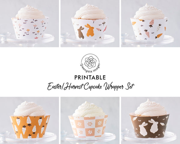 Easter Harvest Cupcake Wrapper Set - Printable Digital Download by Greengate Images