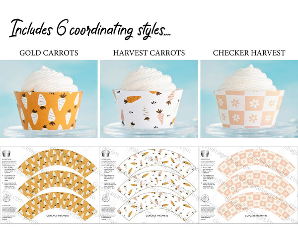 Easter Harvest Cupcake Wrapper Set - Printable Digital Download by Greengate Images