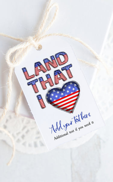 Land that I Love Patriotic Gift Tag - Greengate Images