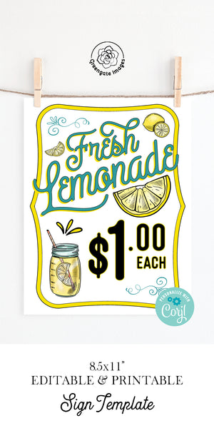 Fresh Lemonade Sign - Greengate Images