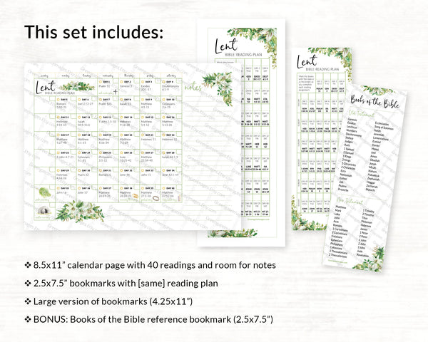 40-Day Lent Bible Reading Plan - Easter Lily Design - Greengate Images