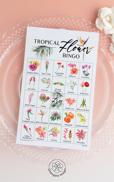 Tropical Flower Bingo - Greengate Images
