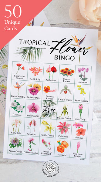 Tropical Flower Bingo - Greengate Images