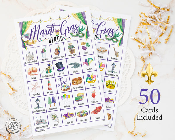 Mardi Gras Bingo - Color - Greengate Images