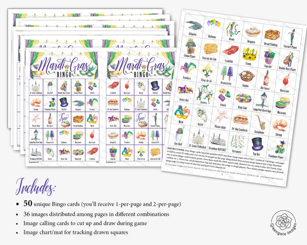 Mardi Gras Bingo - Color - Greengate Images