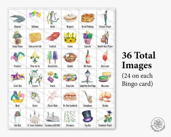 Mardi Gras Bingo - Color - Greengate Images