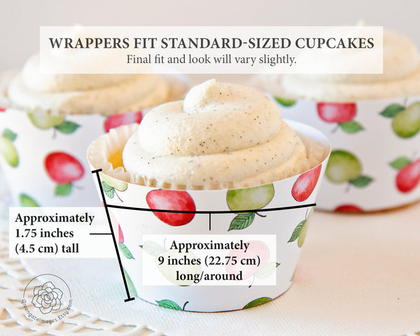 Apple Cupcake Wrapper - Red/Green Mix - Greengate Images