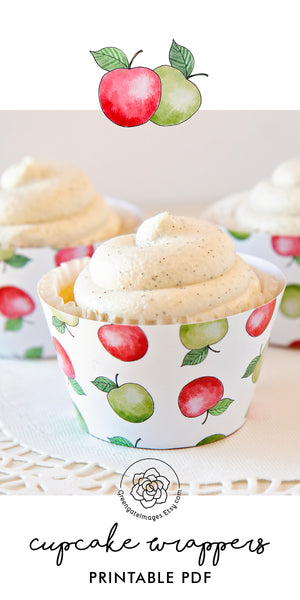 Apple Cupcake Wrapper - Red/Green Mix - Greengate Images