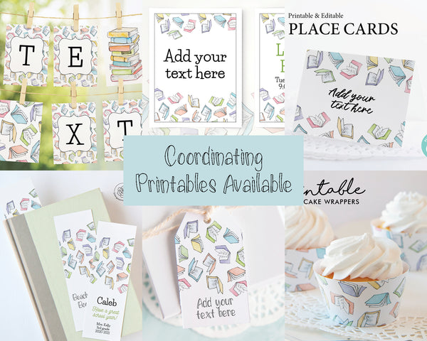 Flying Pastel Books Cupcake Wrapper - Greengate Images