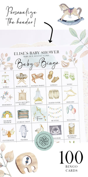 Baby Shower Bingo - Personalization, Both Genders - Greengate Images