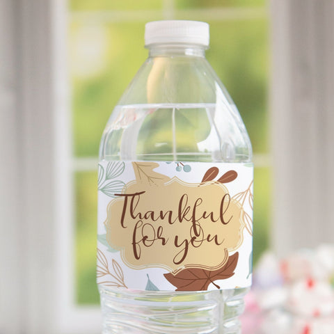 Fall/Thanksgiving Leaves Water Bottle Label