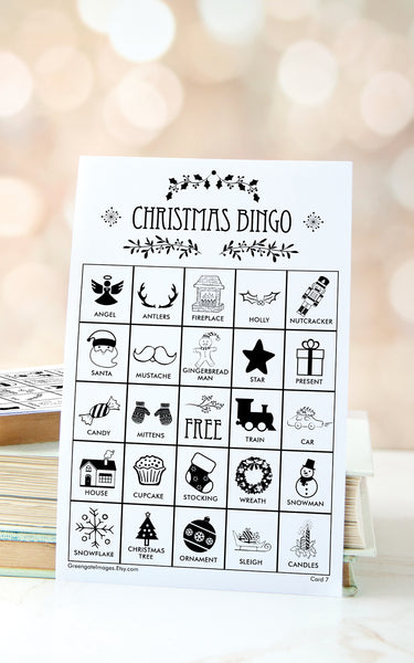 Christmas Bingo - Black and White - Greengate Images