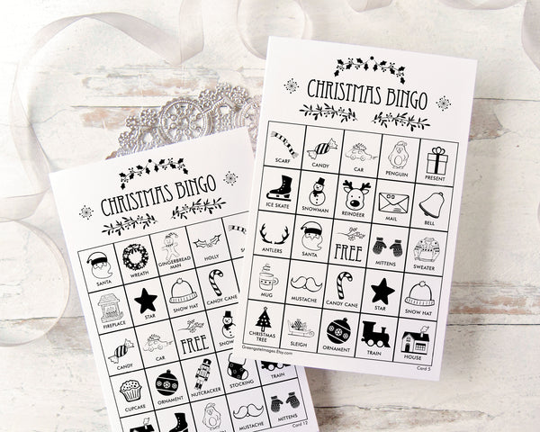 Christmas Bingo - Black and White - Greengate Images