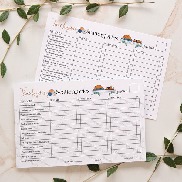 Thanksgiving Scattergories - Greengate Images