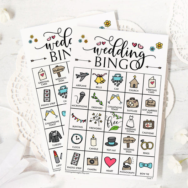 Wedding Bingo - Color Doodles - Greengate Images
