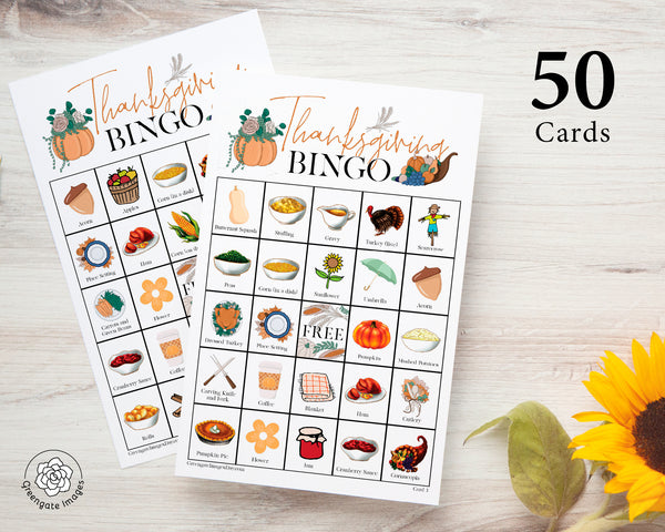 Thanksgiving Bingo - Color Illustrations - Greengate Images