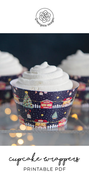 Christmas Market Cupcake Wrappers - Greengate Images