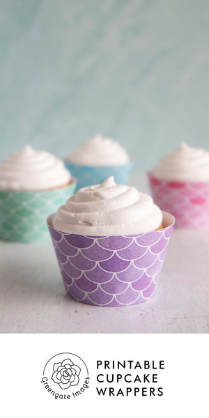 Mermaid Scales Cupcake Wrappers - Pastel Colors - Greengate Images