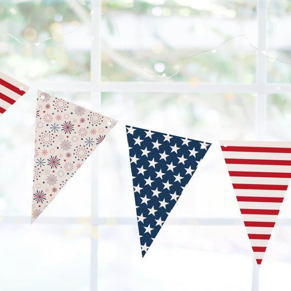 4th of July Banner - Stars, Stripes, and Fireworks - Greengate Images
