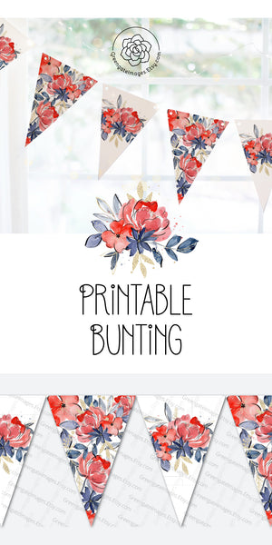 Patriotic Floral Bunting - Greengate Images
