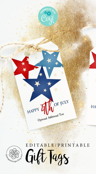 Patriotic Stars Gift Tag - Greengate Images