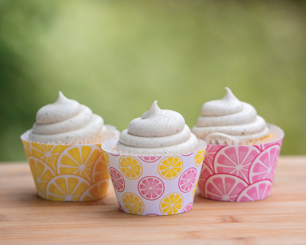 Pink Lemon Cupcake Wrapper Trio - Greengate Images