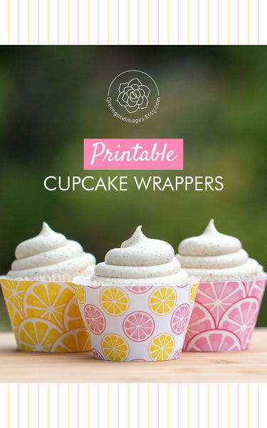 Pink Lemon Cupcake Wrapper Trio - Greengate Images