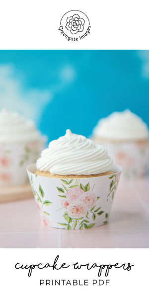 Peachy Pink Roses Cupcake Wrappers - Greengate Images