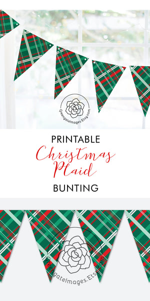 Christmas Plaid Bunting - Greengate Images