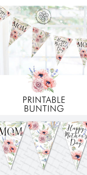 Mother's Day Bunting - Poppies and Lavender - Greengate Images