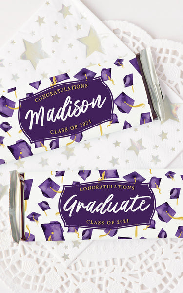 Purple Graduation Candy Bar Wrappers - Greengate Images