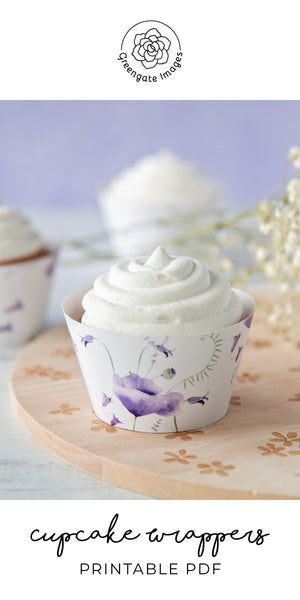 Sweet Pea Blue Bell Cupcake Wrappers - Greengate Images