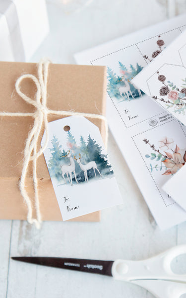 Christmas Gift Tag Set - Pastel Winter (5 styles) - Greengate Images