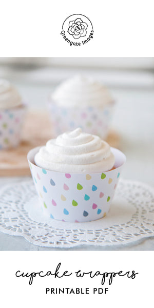 Colorful Raindrops Cupcake Wrapper - Greengate Images