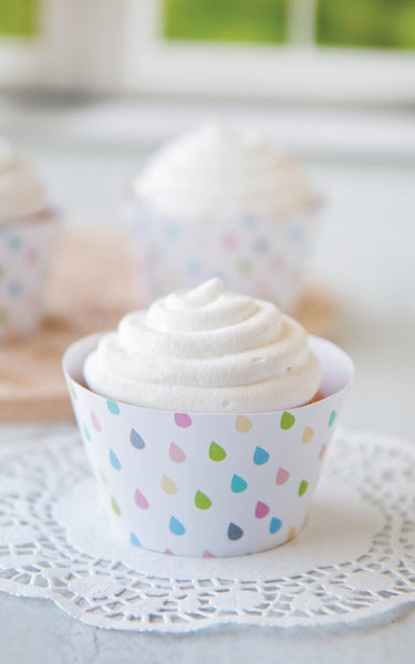 Colorful Raindrops Cupcake Wrapper - Greengate Images