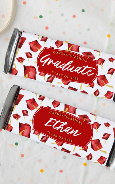 Red Graduation Candy Bar Wrappers - Greengate Images